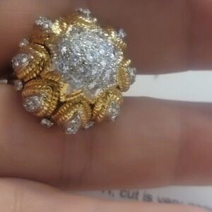 Vintage Trio 18kt Gold And 2.46 Ct Diamonds Ring 9.5. Diamond Weight 12.60